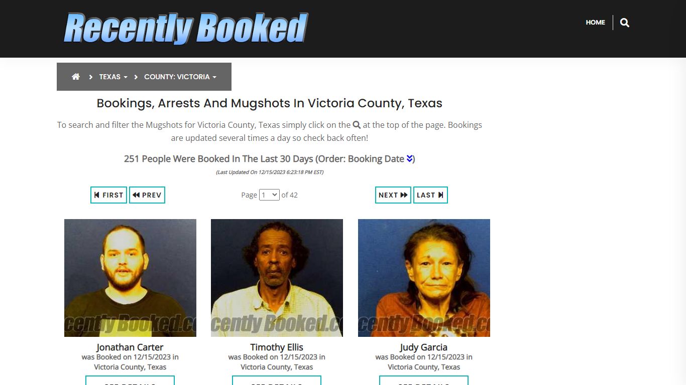 Recent bookings, Arrests, Mugshots in Victoria County, Texas